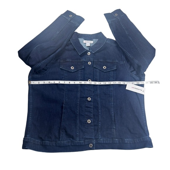 Liz Claiborne Women's Denim Jacket Blue Long Sleeve Button Front XXL Made NEW - Picture 5 of 9